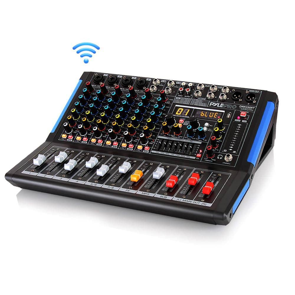 Pmxu Pyle 8-Channel Bluetooth Studio Mixer – DJ Controller Audio Mixing ...