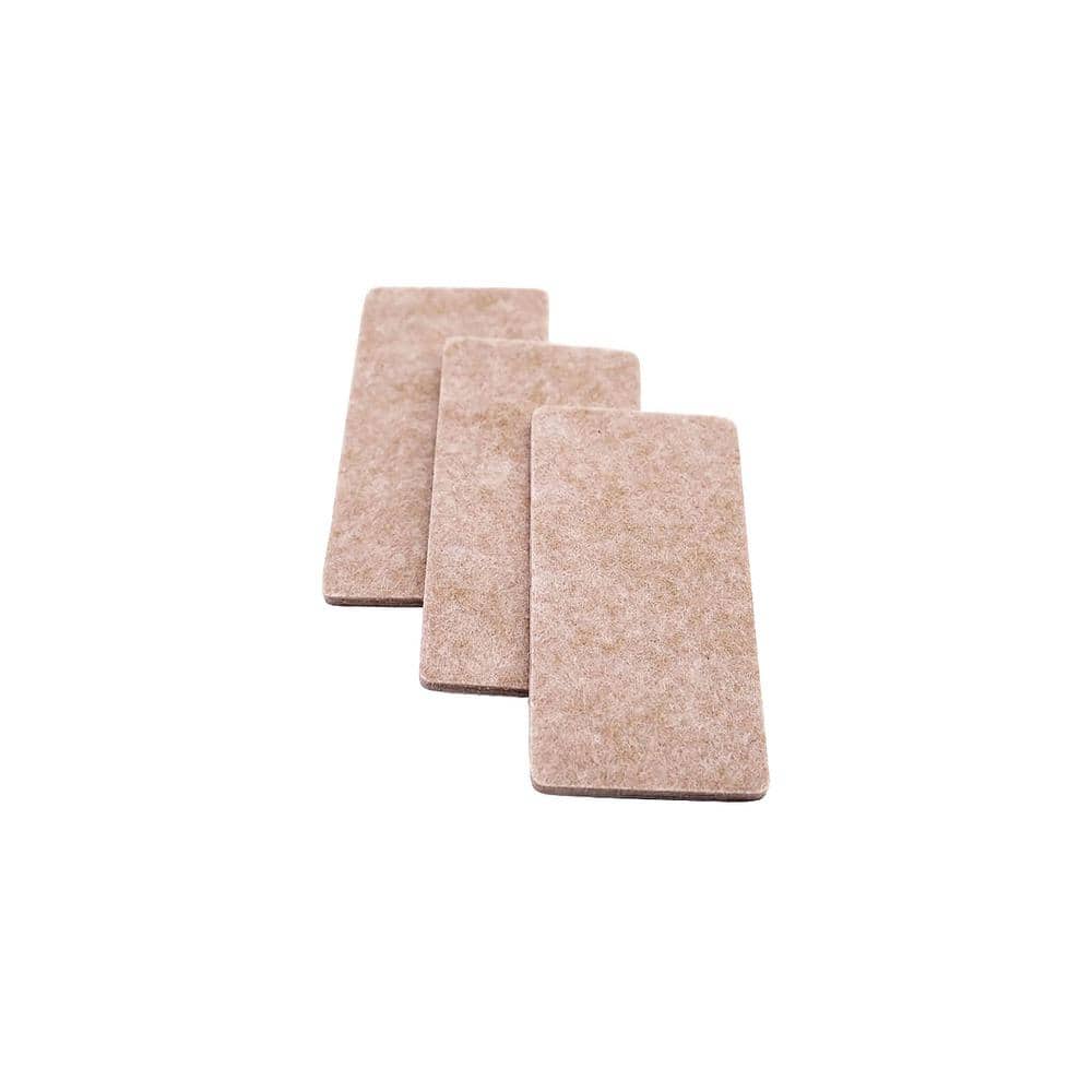 2 in. x 4 in. Beige Rectangular Felt Heavy Duty Self Adhesive Furniture Pads (3-Pack) price history on PriceWatchPro
