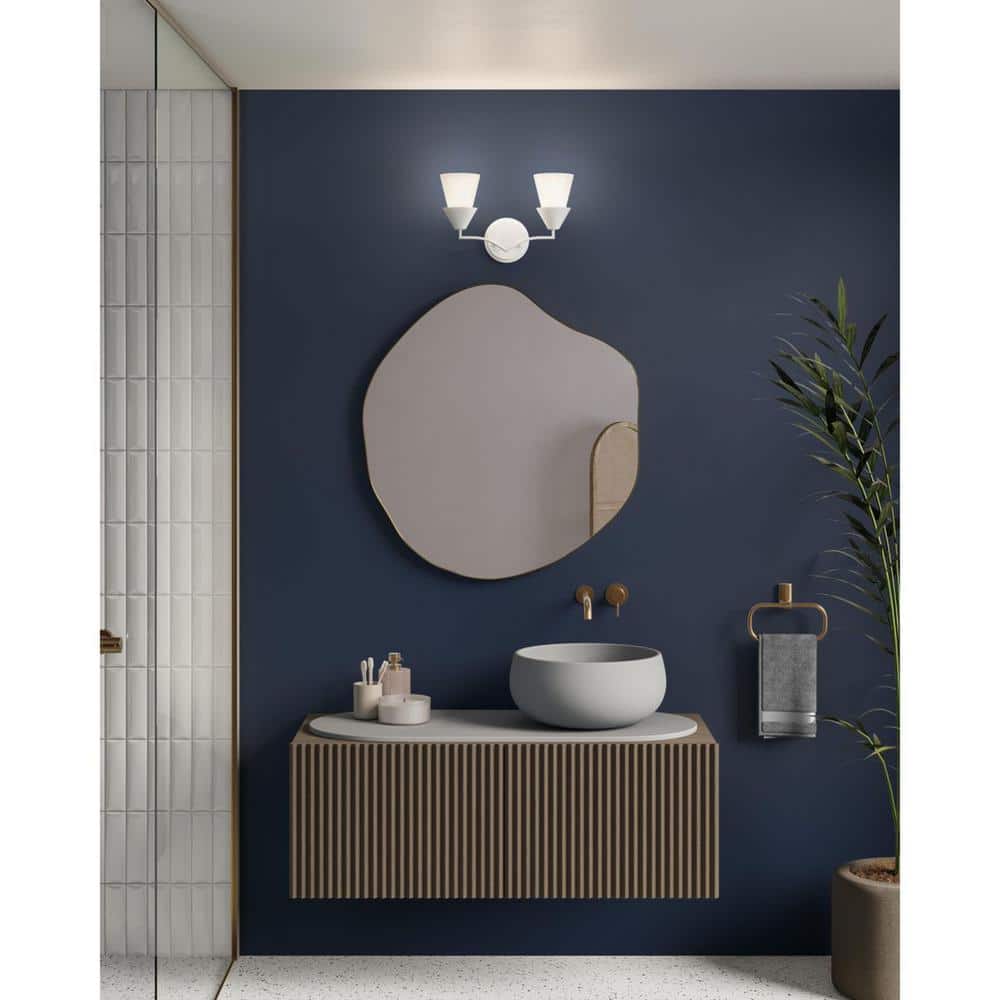 Pinellas Collection 2-Light White Plaster Contemporary Vanity Light price history on PriceWatchPro