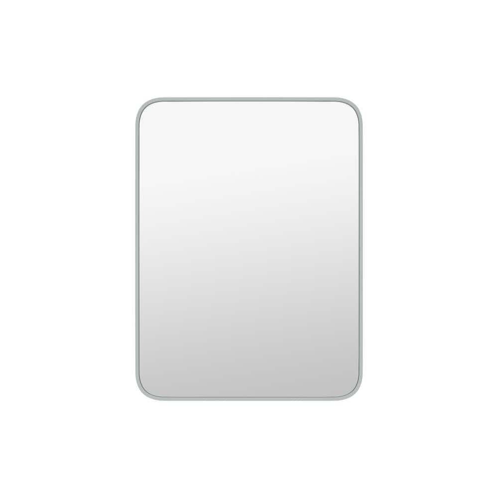 A&E WaterlooSL 40 in. H x 30 in. W Rectangular Metal Silver Mirror WaterlooSL The Home Depot