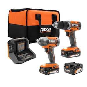 18V Cordless 2-Tool Combo Kit with 1/2 in. Drill/Driver, 1/4 in. Impact Driver, (3) Batteries, Charger, and Bag