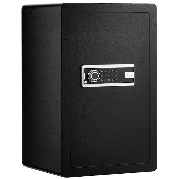 Single Door 3.5 cu. ft. Safe Box with Key Lock and Password, Safe Lock Box with Fireproof Bag, Key Rack, LED Light