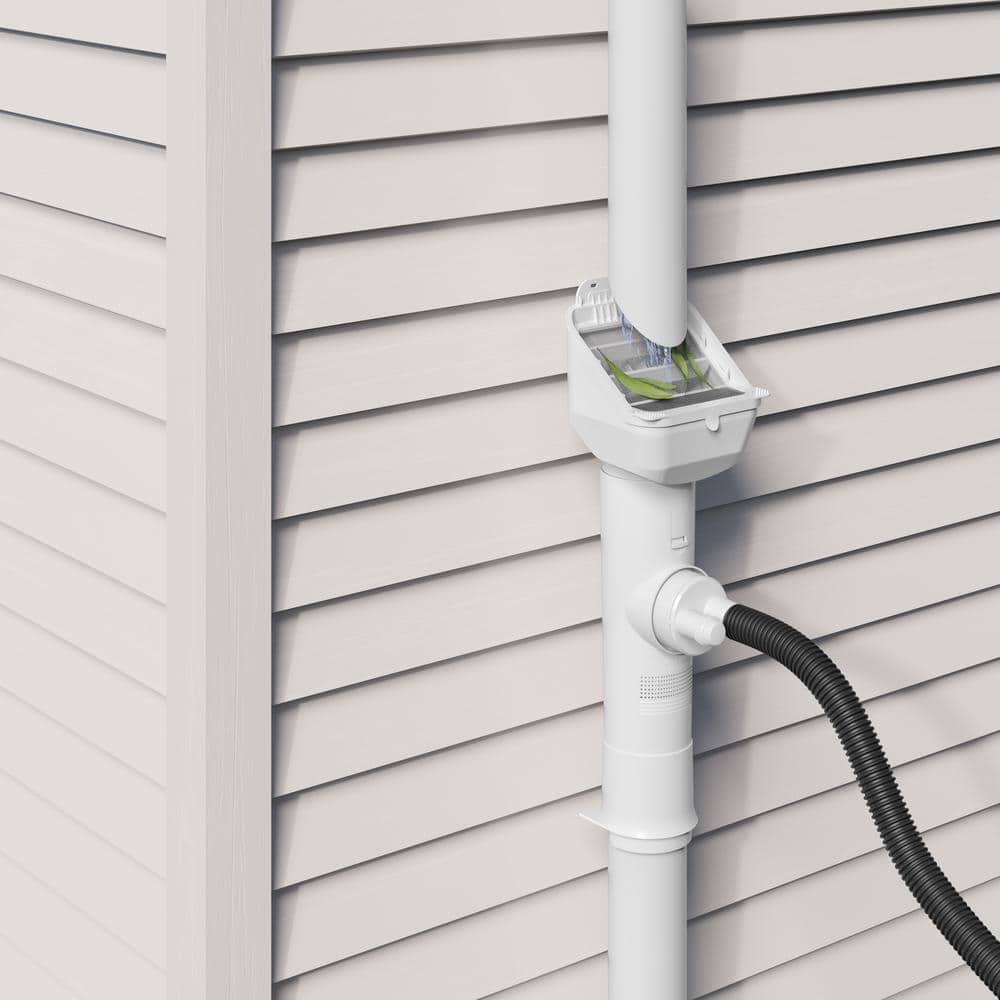 White Plastic Clean Rain Advanced Downspout Diverter