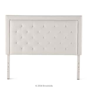 Brookside Ella Upholstered Stone King Headboard with Diamond Tufting ...