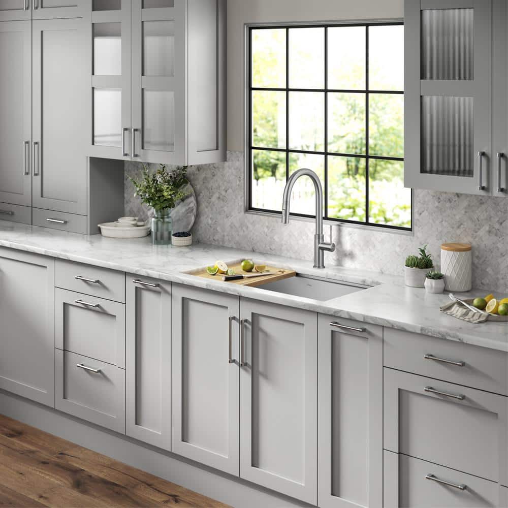 Spot-Free Stainless Steel High-Arc Kitchen Faucet with Pull-Down Spray