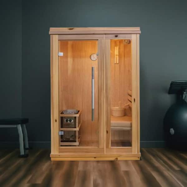 Aston 1-Person Indoor Hemlock Wet/Dry Sauna with 4.5 kW Harvia Heater