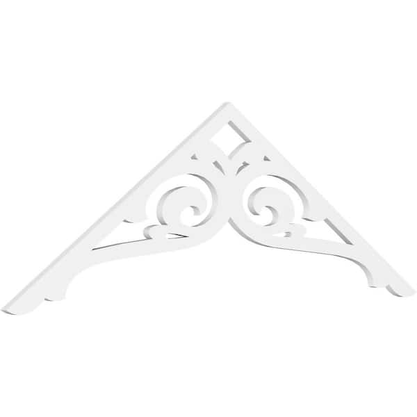 Ekena Millwork 1 in. x 72 in. x 24 in. (8/12) Pitch Bordeaux Gable Pediment Architectural Grade PVC Moulding