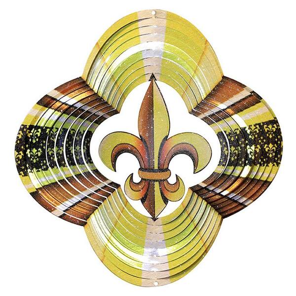 Iron Stop 10 in. Fleur de Lis Wind Spinner