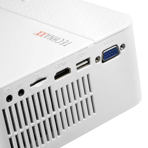 Technaxx Beamer 800 x 480 Pixel LED Mini Projector in White with