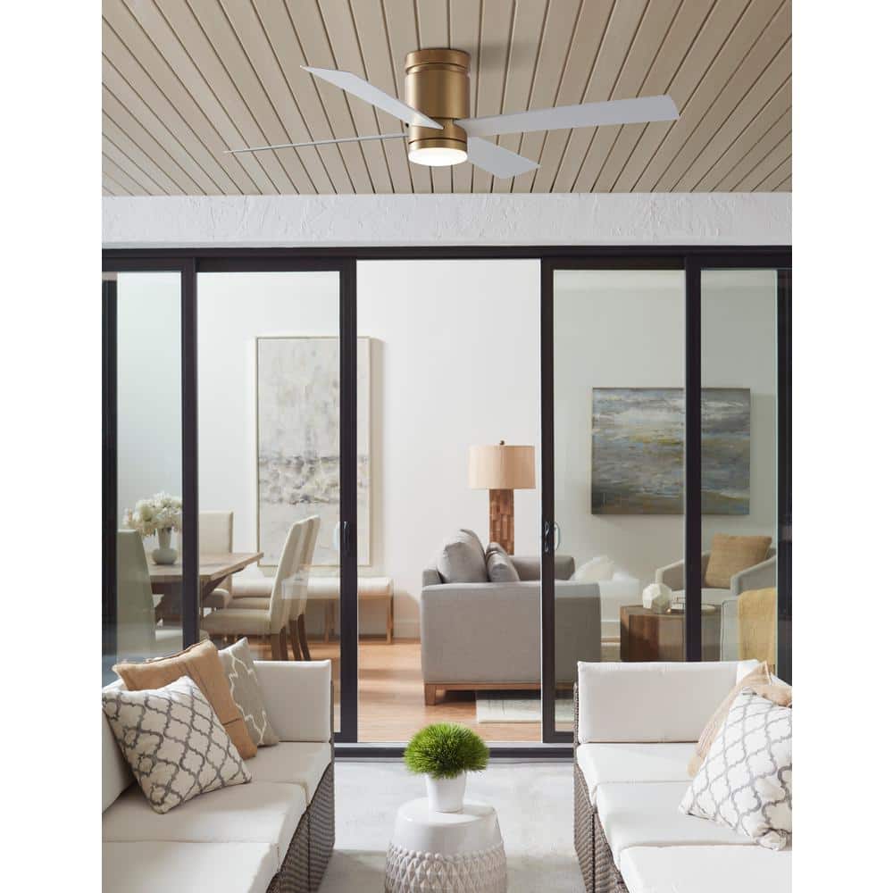 Brushed Satin Brass 52'' Ceiling Fan with LED Lights