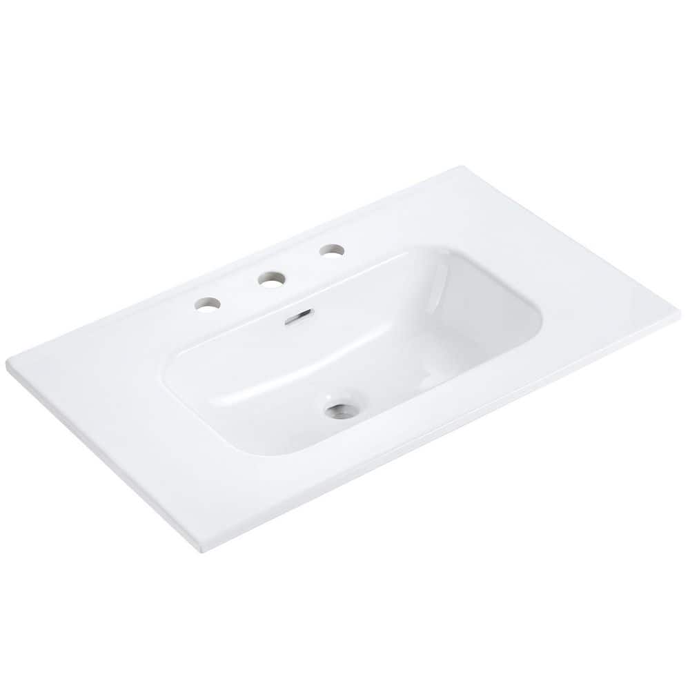 30 in. W x 18.3 in. D Ceramic Vanity Top in Beige Faucet and Drain Assembly NOT Included price history on PriceWatchPro