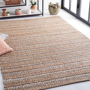 Natural Fiber Olive/Beige 9 ft. x 12 ft. Striped Woven Area Rug