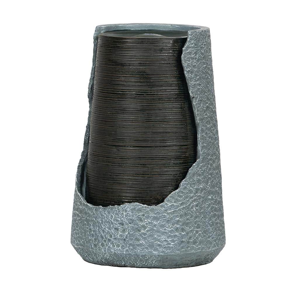 26 in. Outdoor Gray Polyresin Broken Urn Fountain with Light for Garden price history on PriceWatchPro