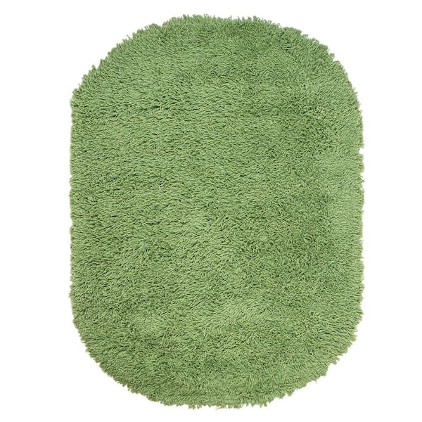 Home Decorators Collection Ultimate Shag Lime Green 5 ft. x 7 ft. Oval Area Rug