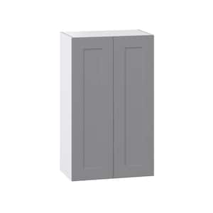 24 in. W x 40 in. H x 14 in. D Bristol Painted Slate Gray Shaker Assembled Wall Kitchen Cabinet