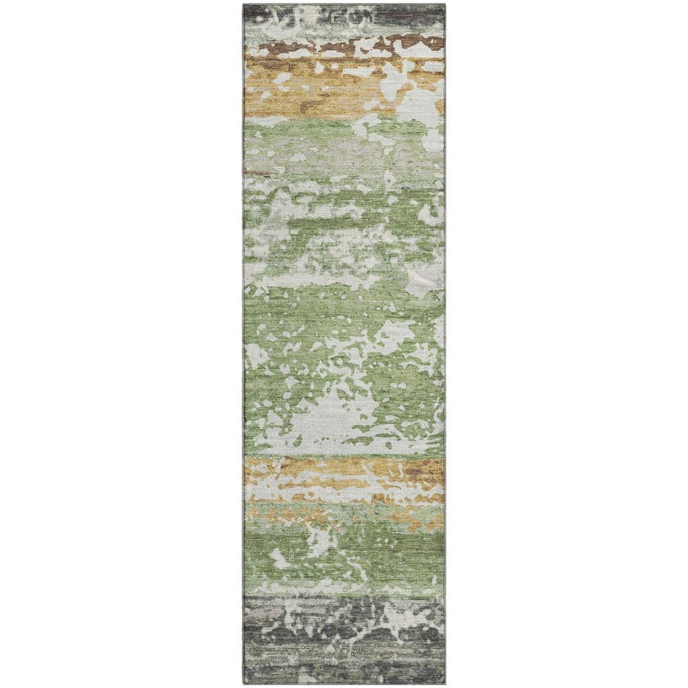 Mayfield Premium Machine Washable Abstract AMF2398 Aloe 2 ft. x 7 ft. Runner Rug price history on PriceWatchPro