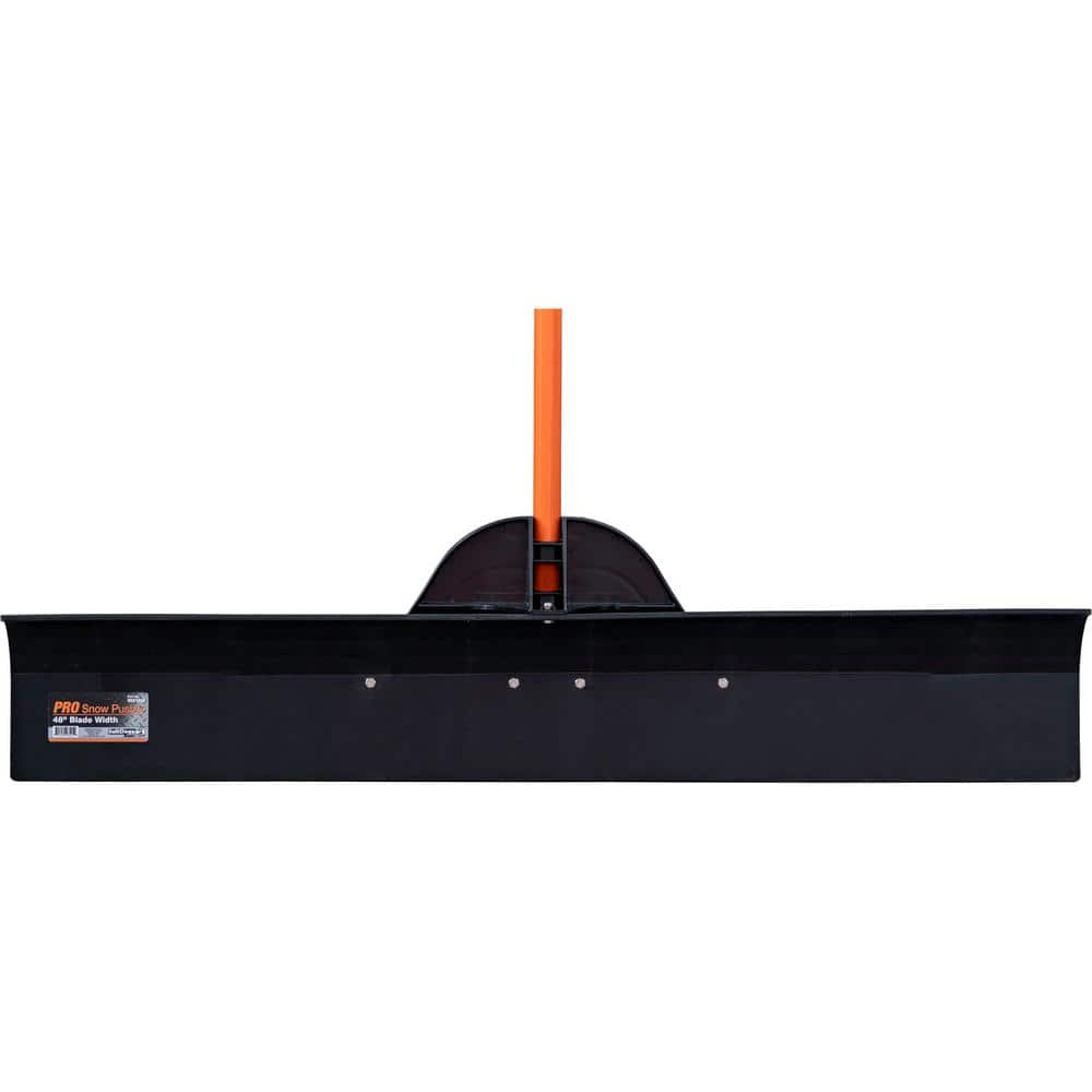 56-Inch Orange Fiberglass Handle Snow Shovel with Black Polyethylene Blade
