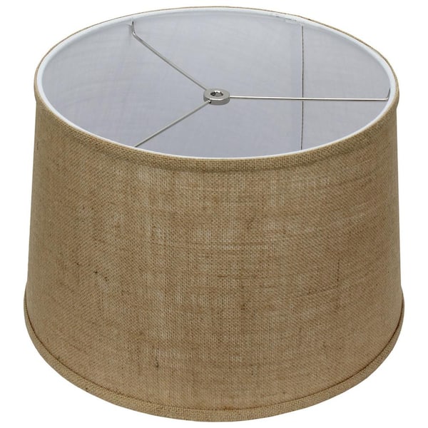 FenchelShades.com Fenchel Shades 13 in. Top Diameter x 15 in. Bottom Diameter x 10 in. Slant, Empire Lamp Shade - Burlap Natural