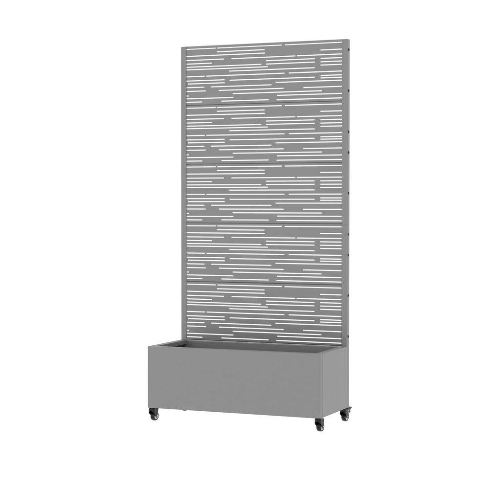 72 in. H x 35 in. W Metal Grey Rectangle Pots and Planter Raised Box with Trellis for Vine Climbing Plants price history on PriceWatchPro