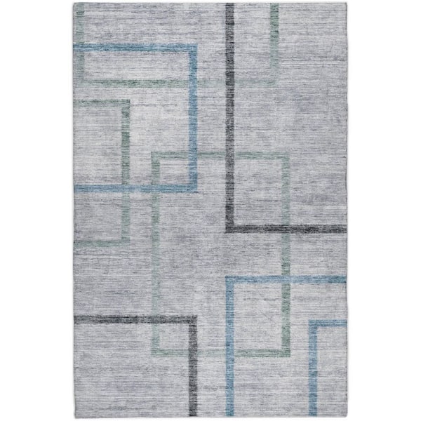 Dream Shag Premium Machine Washable Abstract ADS826 Gray 10 ft. x 14 ft. Area Rug
