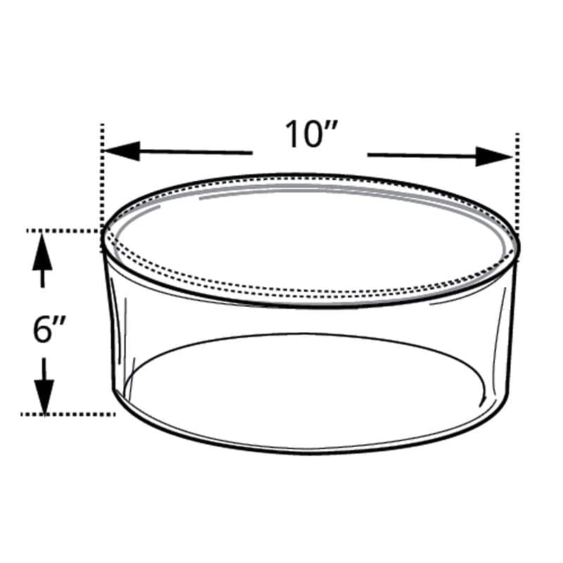 Clear Acrylic Cylinder Display Case for Countertop, 10"W x 6"H