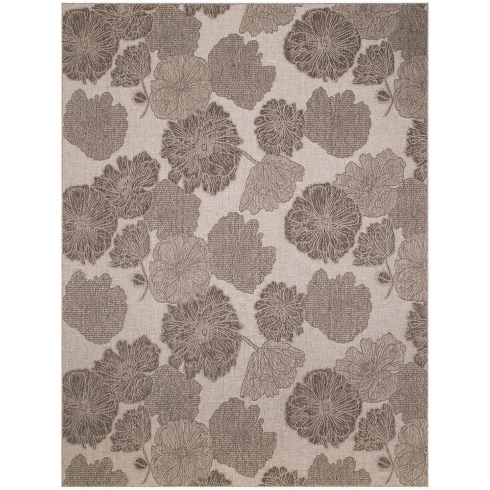 Nourison Garden Oasis Natural 8 ft. x 10 ft. Nature-inspired Contemporary Area Rug