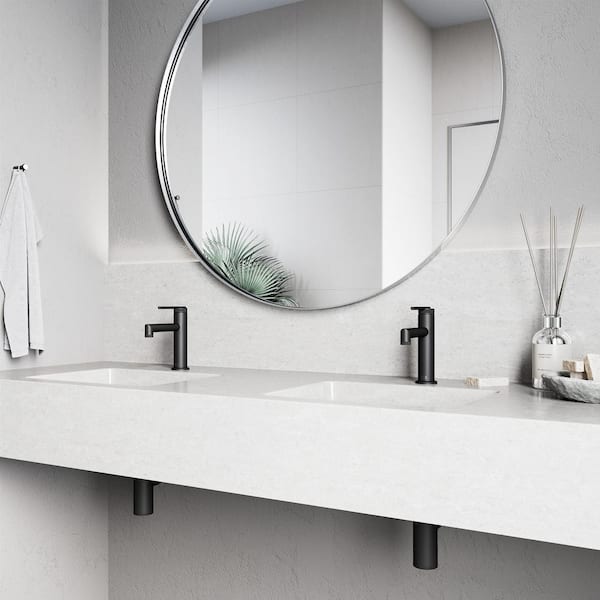 Sterling Single Handle Single-Hole Bathroom Faucet in Matte Black