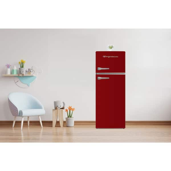 Frigidaire 7.2 cu. ft. Retro Top Freezer Refrigerator in Red with Frigidaire 7.2 cu. ft. Retro Top Freezer Refrigerator in Red with