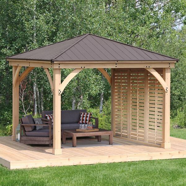 Yardistry Meridian 12 ft. x 12 ft. Premium Cedar Outdoor Patio Shade ...