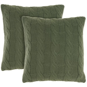 Lifestyles Green 18 in. X 18 in. Throw Pillow Set of 2