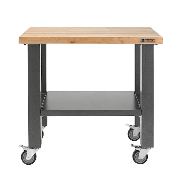 Seville Classics UltraHD Heavy Duty Height Adjustable Workbench Table  w/Solid Wood Top, 1000 lbs. Weight