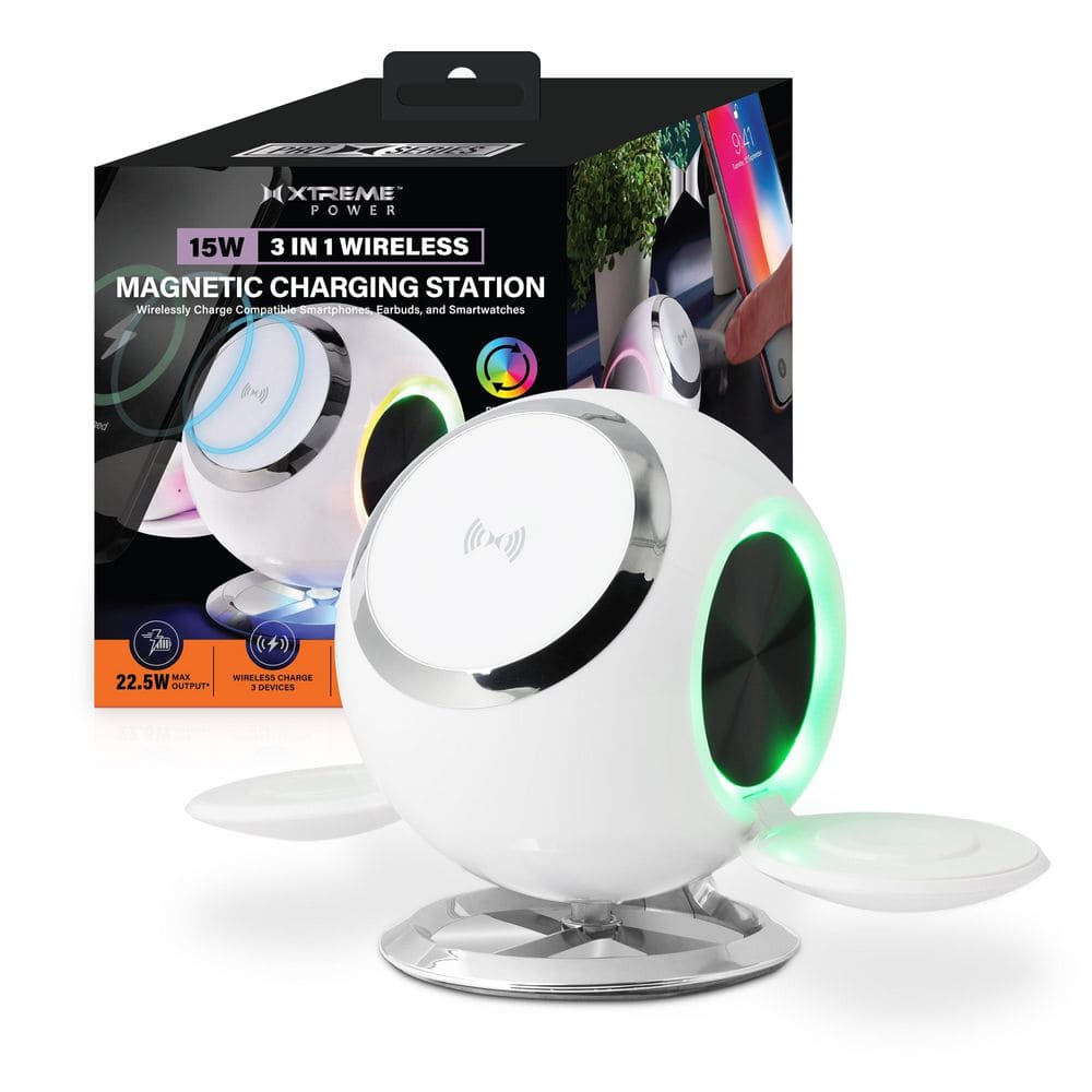 3-in-1 Magnetic Wireless Charging Station 15W Fast Charge Foldable Stand iPhone 16/15, Apple Watch AirPods LED price history on PriceWatchPro