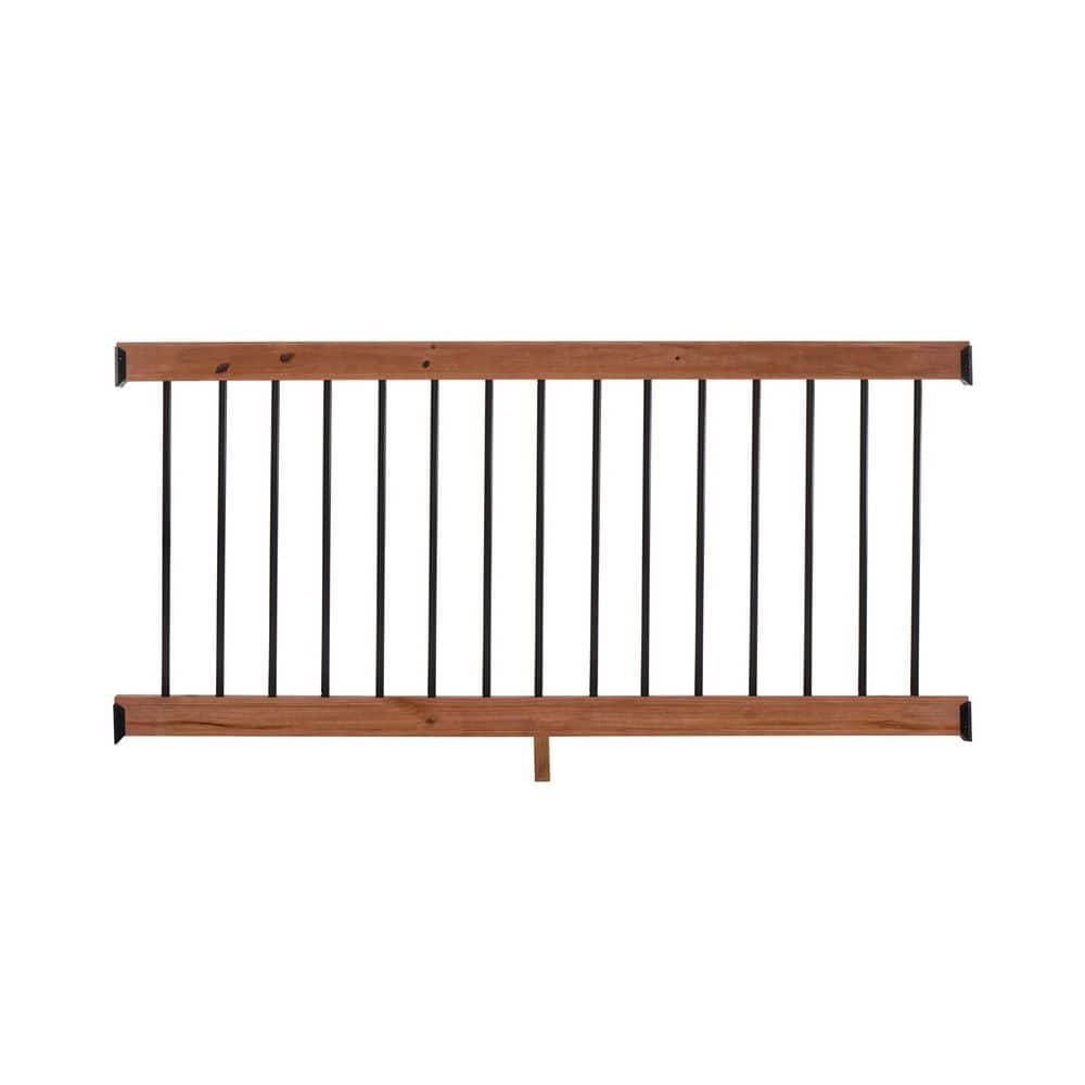 6 ft. Redwood-Tone Southern Yellow Pine Rail Kit with Aluminum Round Balusters price history on PriceWatchPro