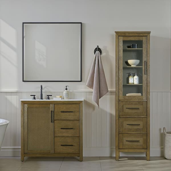TIMELESS HOME 20 in. W x 18 in. D x 72 in. H Brown Freestanding