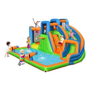 Inflatable Water Slide Giant Bounce House Castle with Dual Climbing Walls Blower Excluded