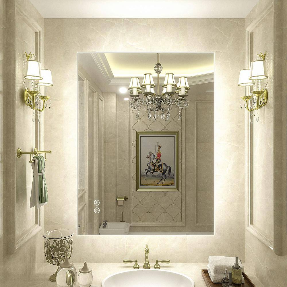 24 in. W x 32 in. H Rectangular Frameless Super Bright Backlited LED Anti-Fog Tempered Glass Wall Bathroom Vanity Mirror price history on PriceWatchPro