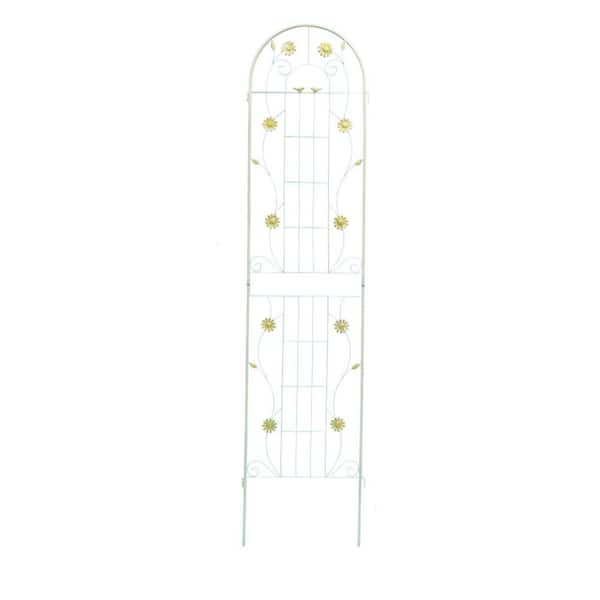 SpassWay 2 Pack Metal Garden Trellis 87 in. x 20 in. Rustproof Climbing Plant Support Arbors White