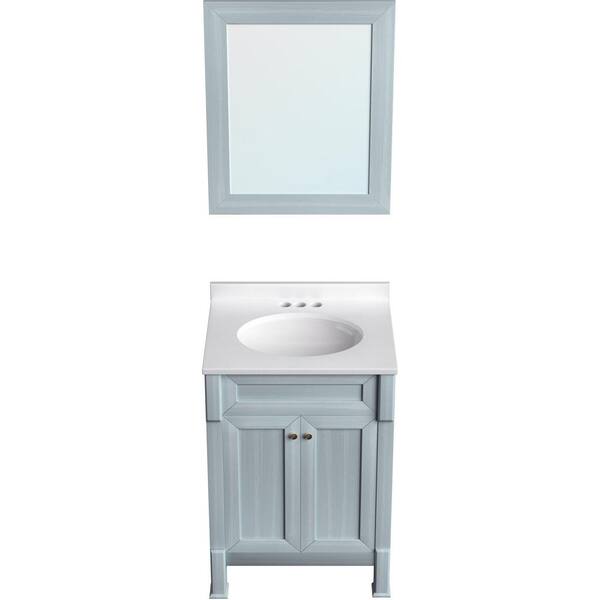 Hanover 23.62 in. W x 20.5 in. D x 33.46 in. Callimont Vanity Cabinet with Sink, 2 Doors, Blue Cabinet