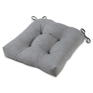Heather Gray 20 in. x 20 in. Tufted Square Outdoor Seat Cushion