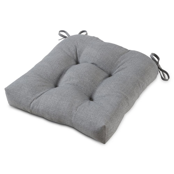 Greendale Home Fashions Heather Gray 20 in. x 20 in. Tufted Square Outdoor Seat Cushion