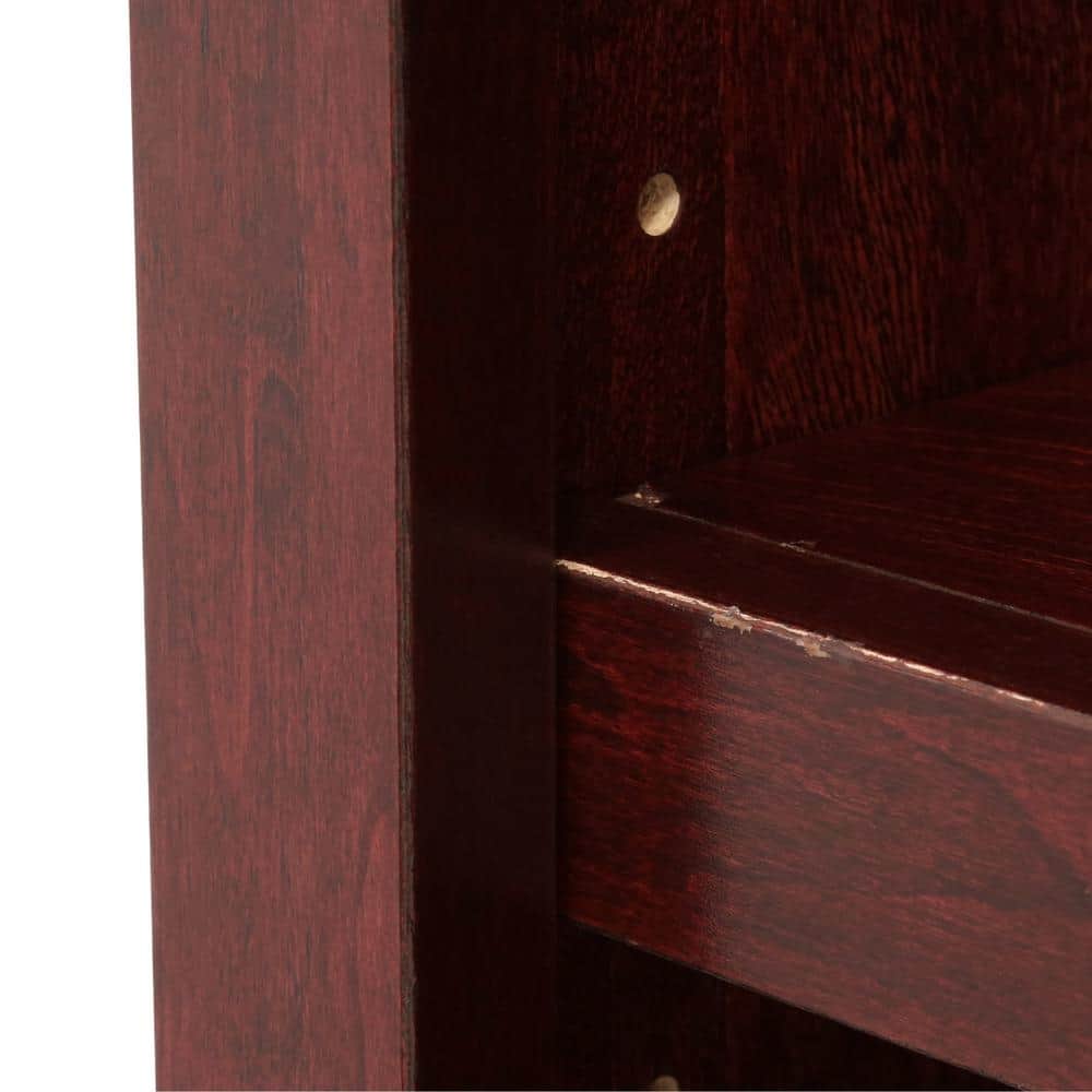 Eco-Friendly Cherry Wood Double Wide Adjustable Bookcase