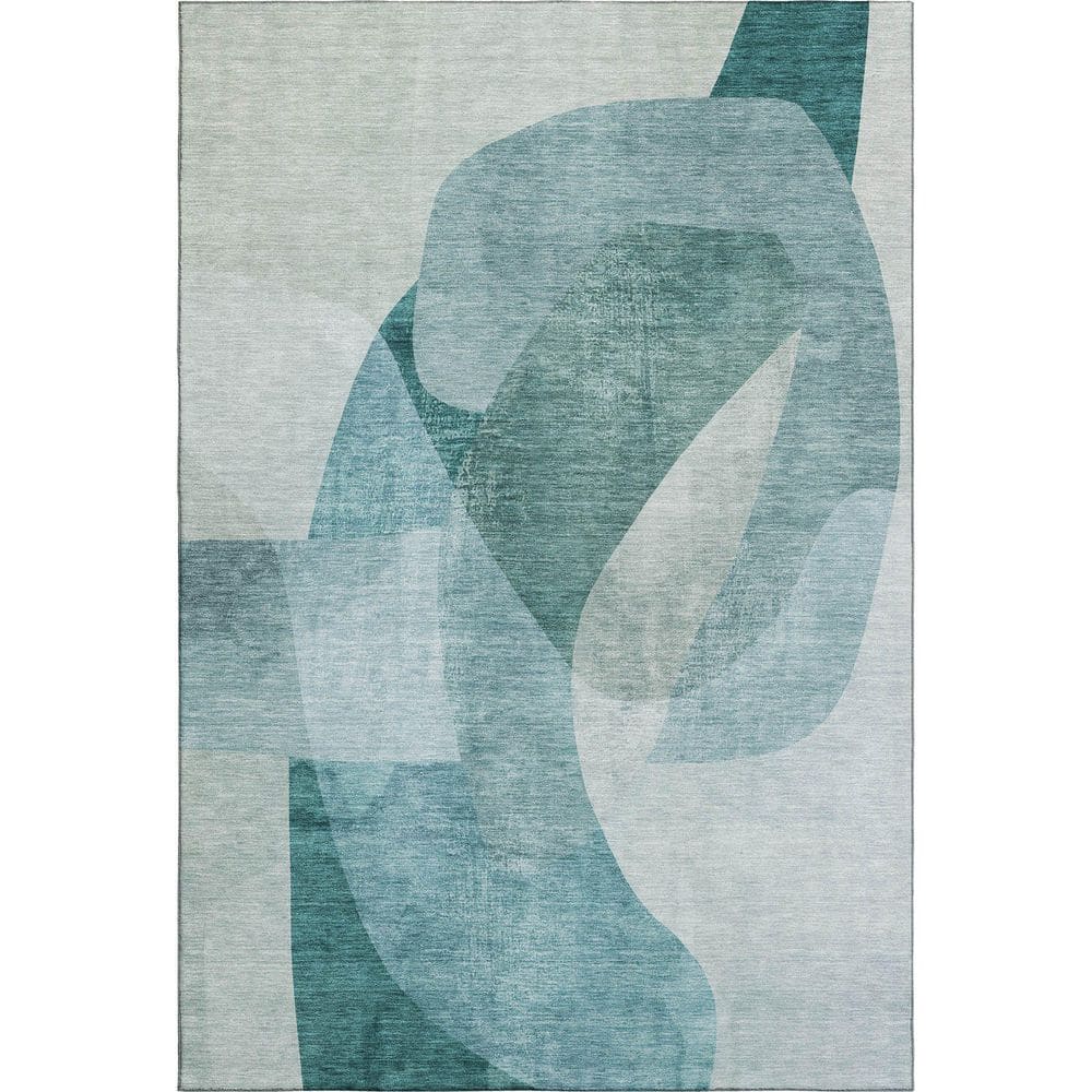 Mayfield Premium Machine Washable Abstract AMF2057 Teal 10 ft. x 14 ft. Area Rug price history on PriceWatchPro