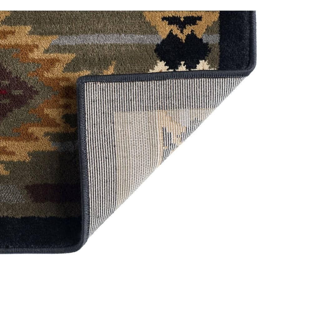 Nature Lodge 4' x 6' Blue Spot Synthetic Rectangular Rug