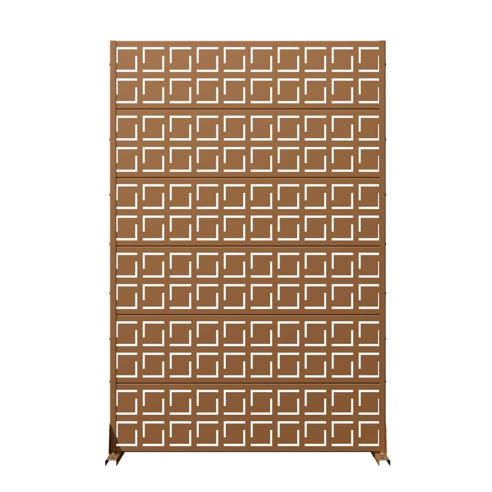 "72"" H x 47"" W Brown Outdoor Privacy Screens, Freestanding Metal Divider for Patio & Balcony" price history on PriceWatchPro