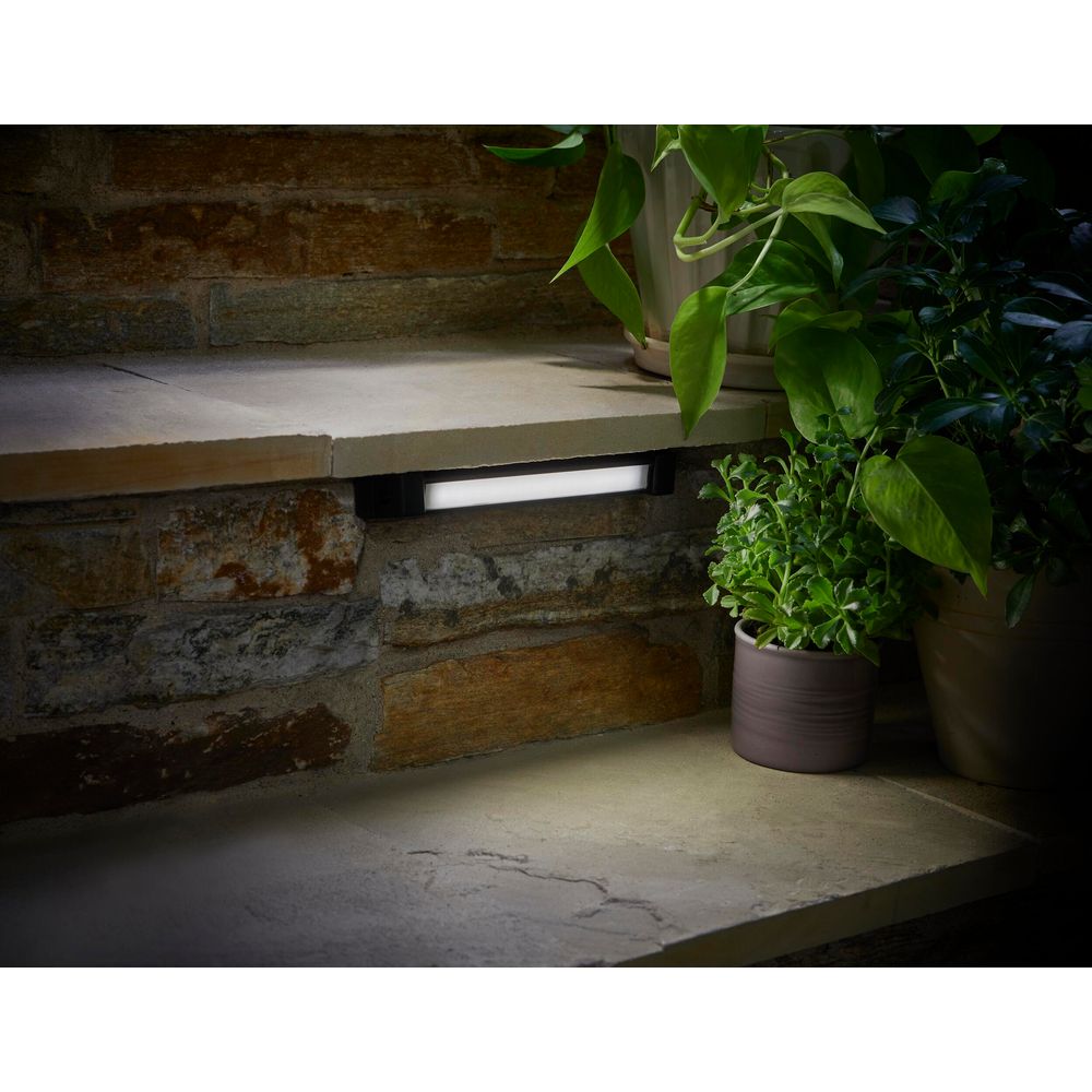 Small 150 Lumen Low Voltage Matte Black LED Weather Resistant Outdoor Landscape Path Light with Hardscape Adapter