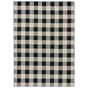 Country Living Black/Ivory 5 ft. x 7 ft. Buffalo Plaid Indoor/Outdoor Area Rug