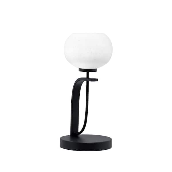 Unbranded Olympia 15.25 in. Matte Black Piano Desk Lamp with White Muslin Glass Shade