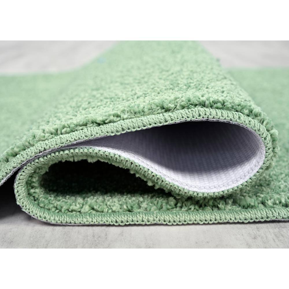 Deep Fern Green Plush Polypropylene Bath Rug Set