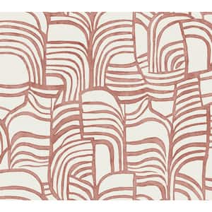Featherwork Red Premium Peel and Stick Wallpaper