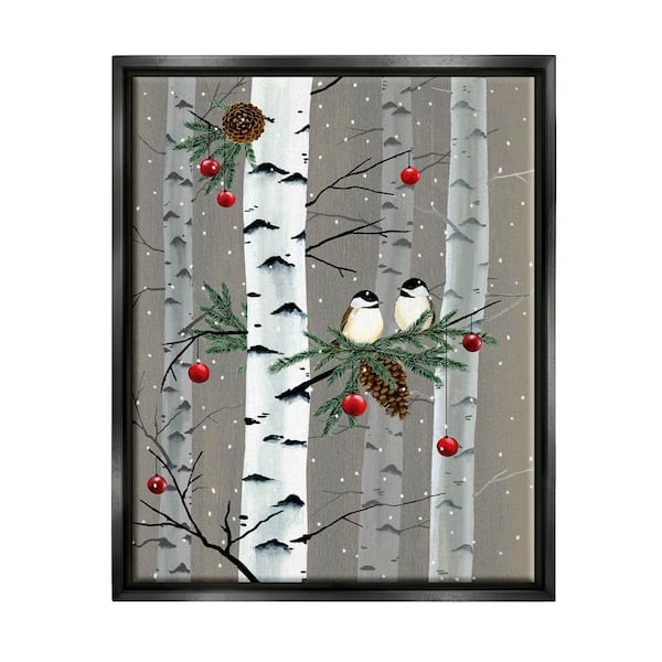 The Stupell Home Decor Collection Birds and Holiday Ornaments